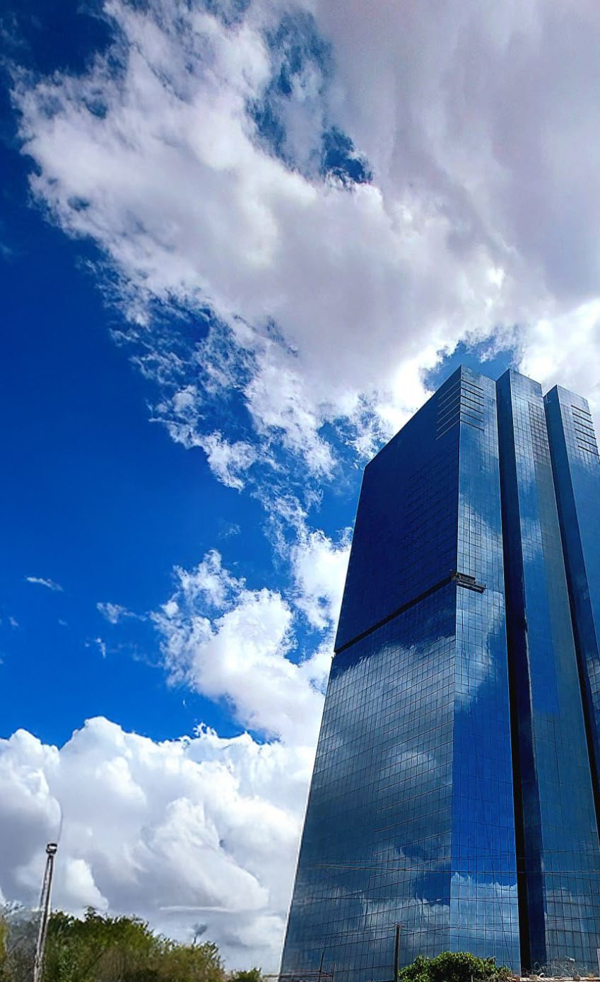 Completed Jordan Gate towers in Amman with their glass curtain wall façade